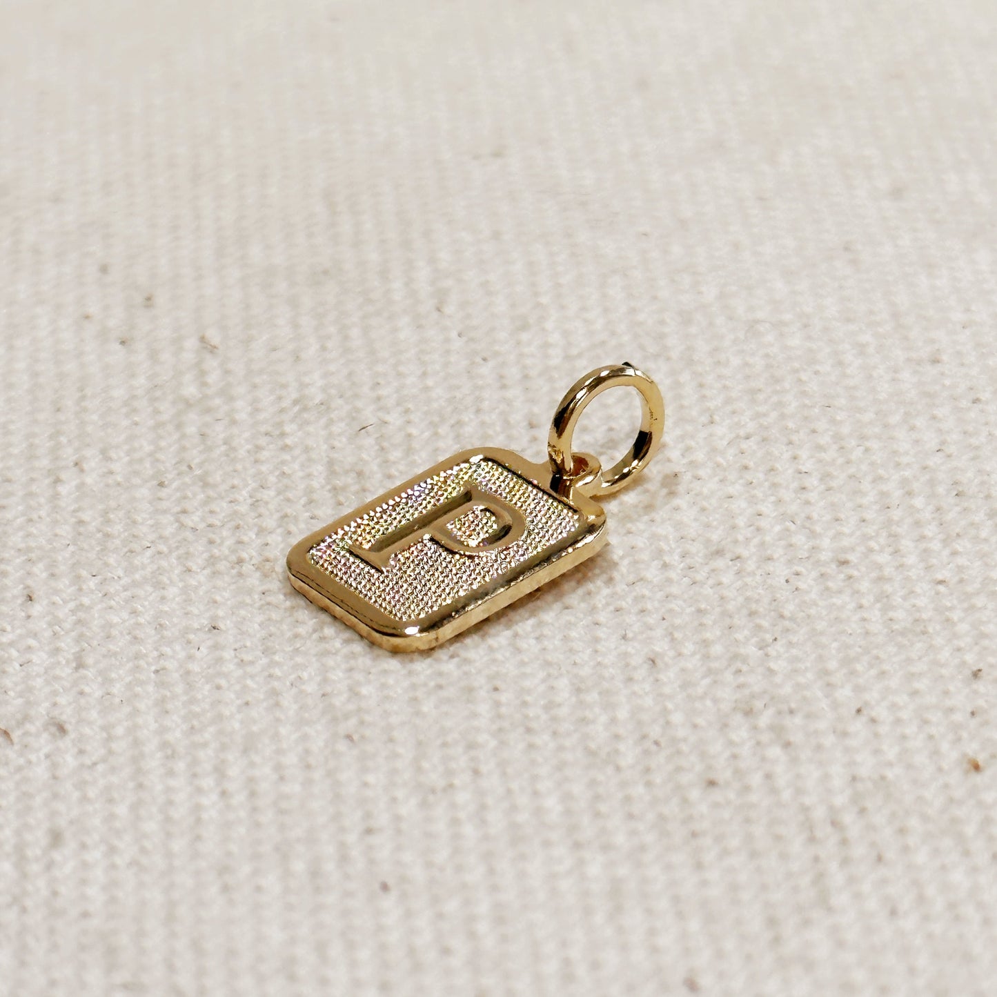 Personalized Initial Pendant - Textured Letter Necklace Charm for Women