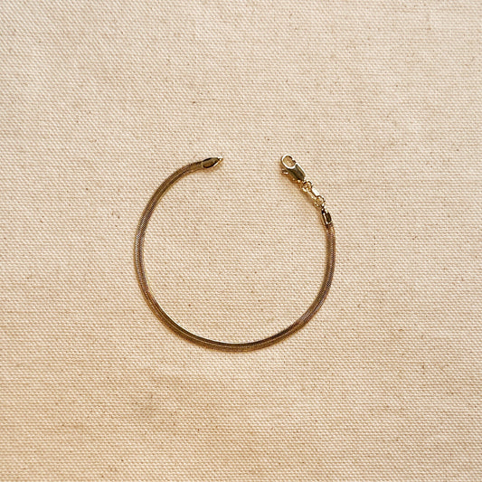 Herringbone Bracelet - 3mm Thick Chain Bracelet for Women | Waterproof Statement Jewelry