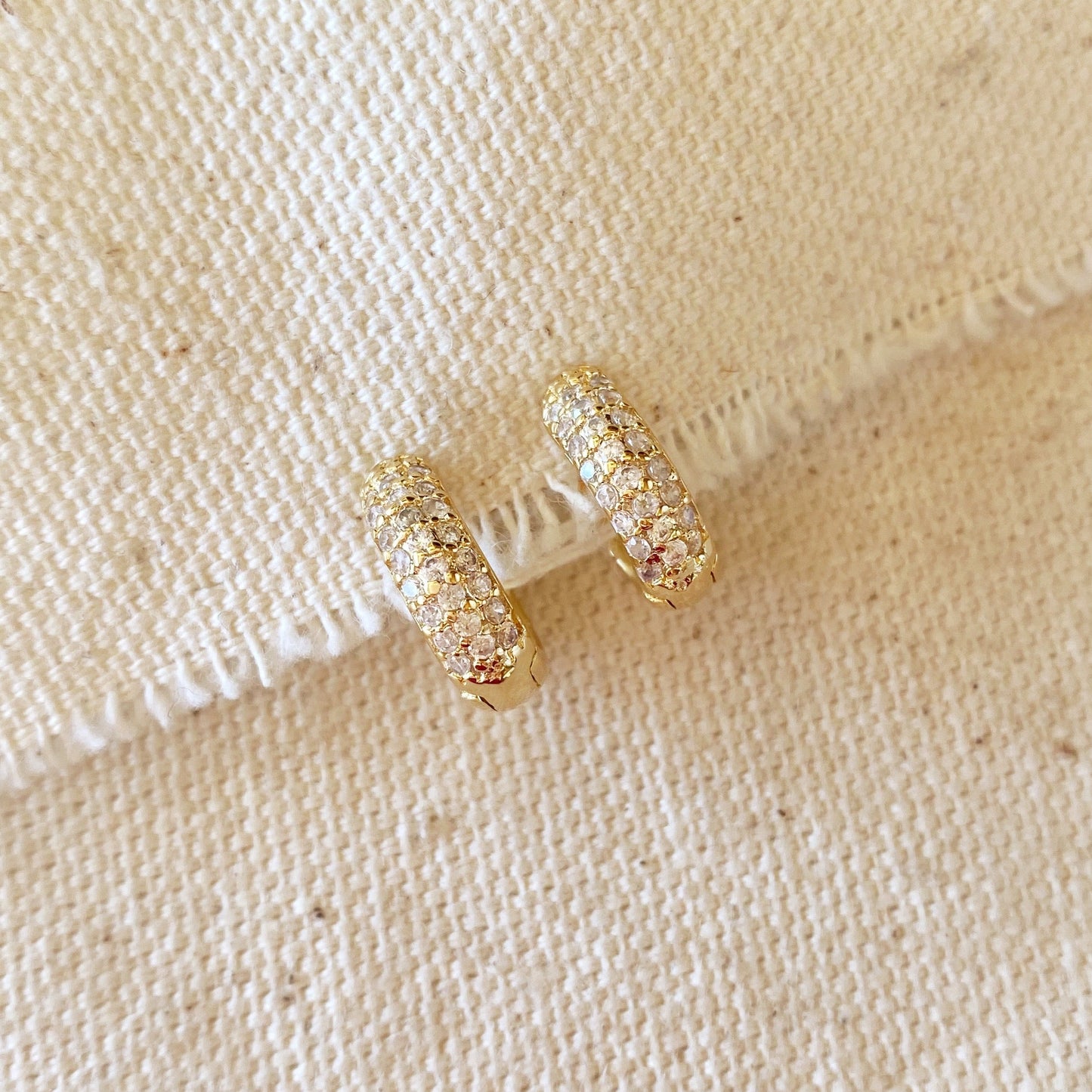 CZ Clicker Hoop Earrings - Sparkling Small Hoops with Cubic Zirconia