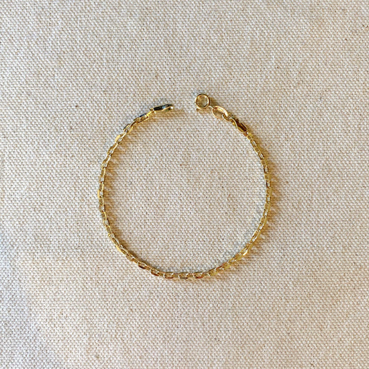 Diamond Cut Anchor Chain Bracelet for Women - Delicate Fashion Jewelry, Hypoallergenic & Waterproof