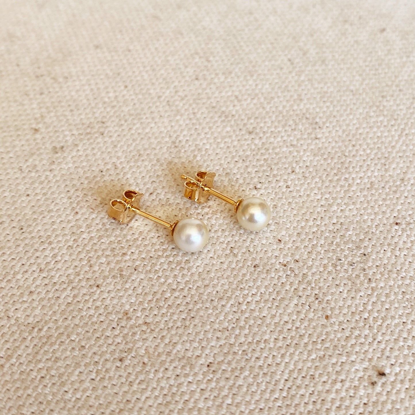GoldFi 18k Gold Filled Simulated Pearl Stud