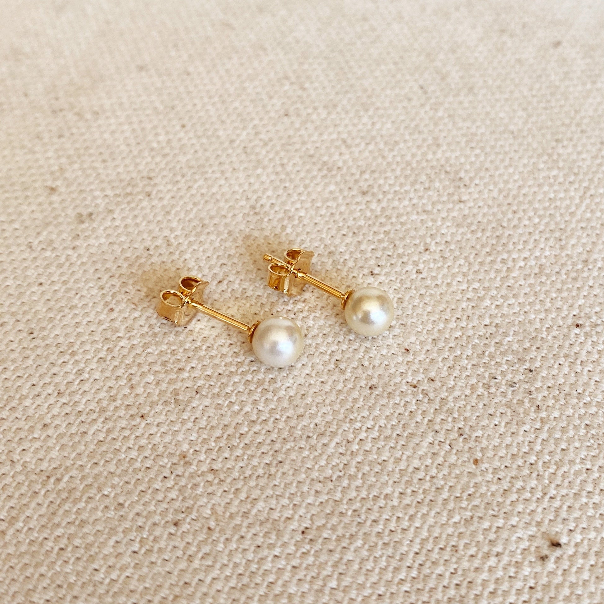 GoldFi 18k Gold Filled Simulated Pearl Stud