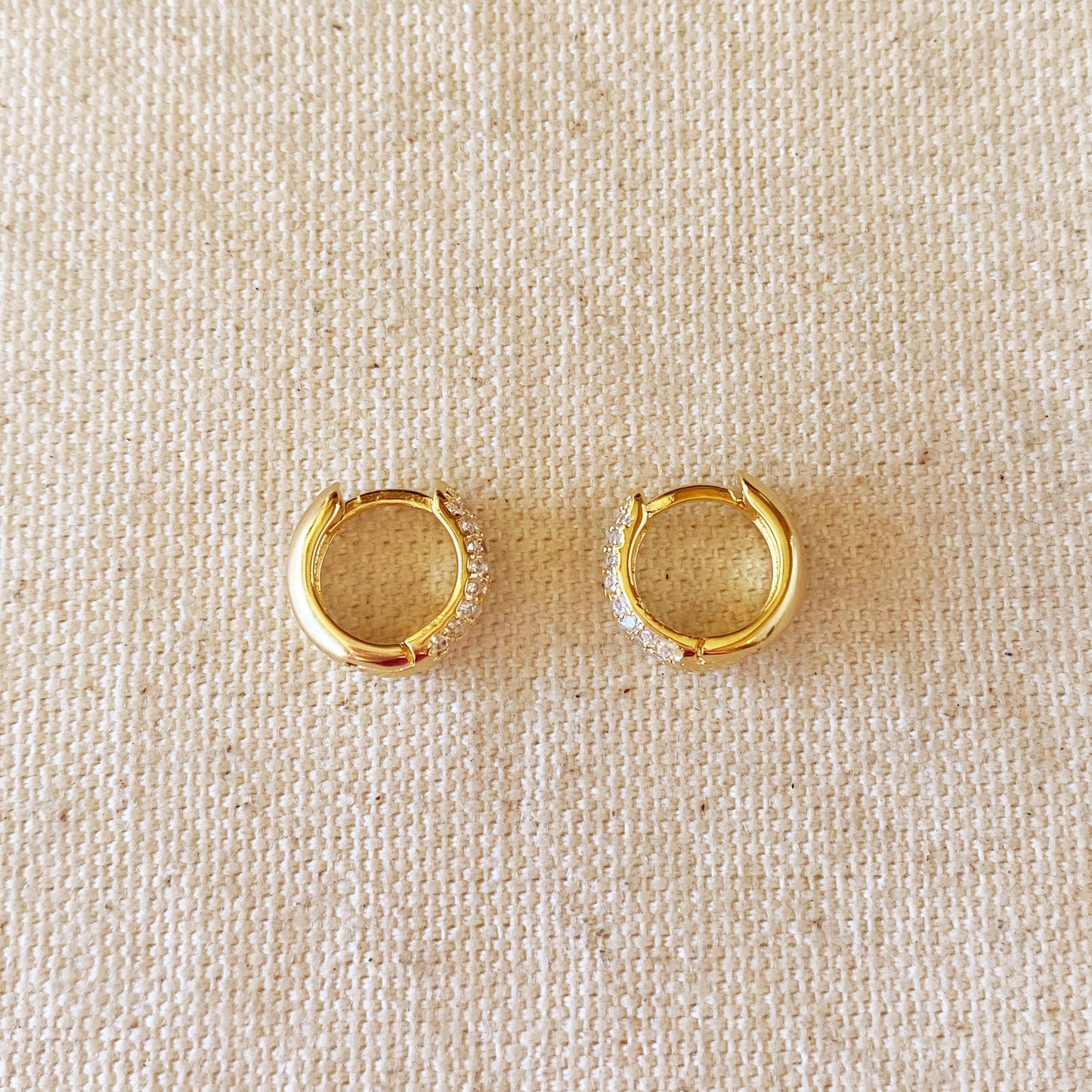 CZ Clicker Hoop Earrings - Sparkling Small Hoops with Cubic Zirconia