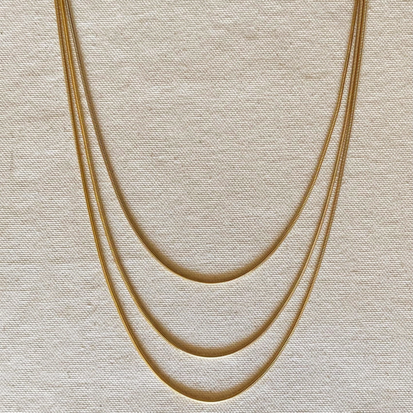 18K Gold Filled 1.9mm  Rounded Snake Chain