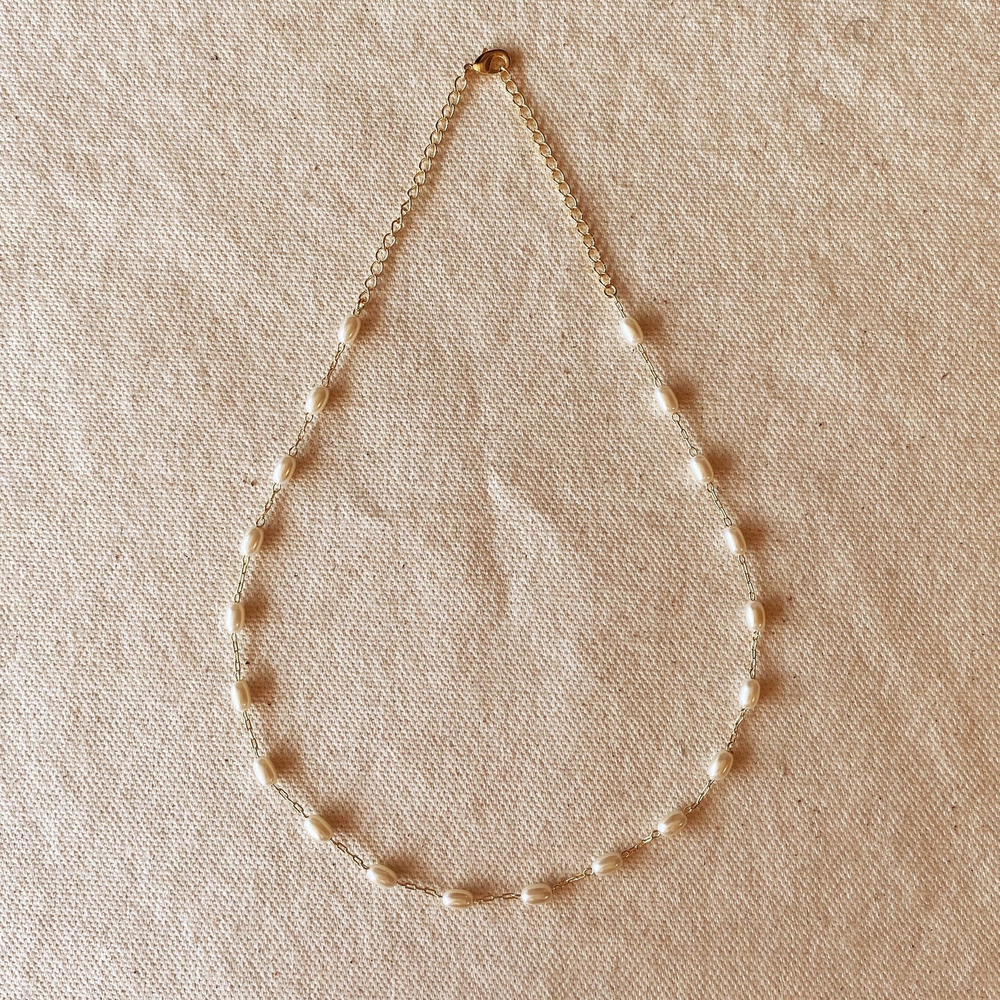Pearl Necklace - Delicate Oval Pearl Choker with Extender Chain | Handcrafted Jewelry for Women