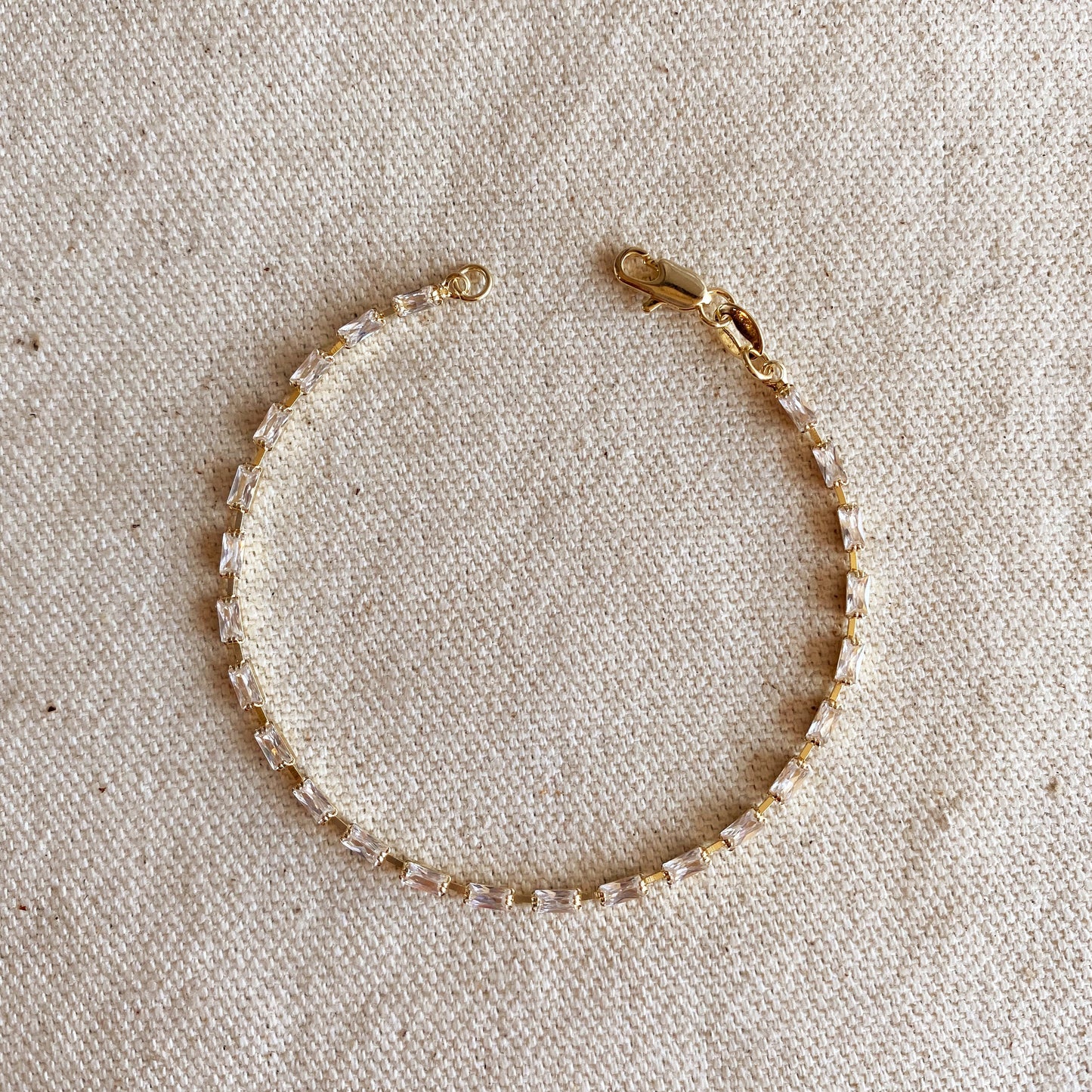 Baguette Tennis Bracelet for Women | CZ Diamond Bracelet | Delicate Gold Bracelet | Hypoallergenic Jewelry
