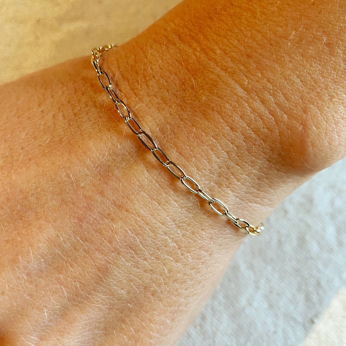 Cable Link Bracelet | Charm Bracelet 2.5mm | Dainty Chain Bracelet