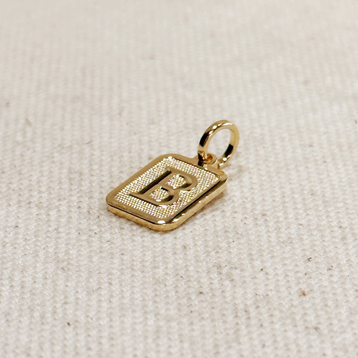Personalized Initial Pendant - Textured Letter Necklace Charm for Women