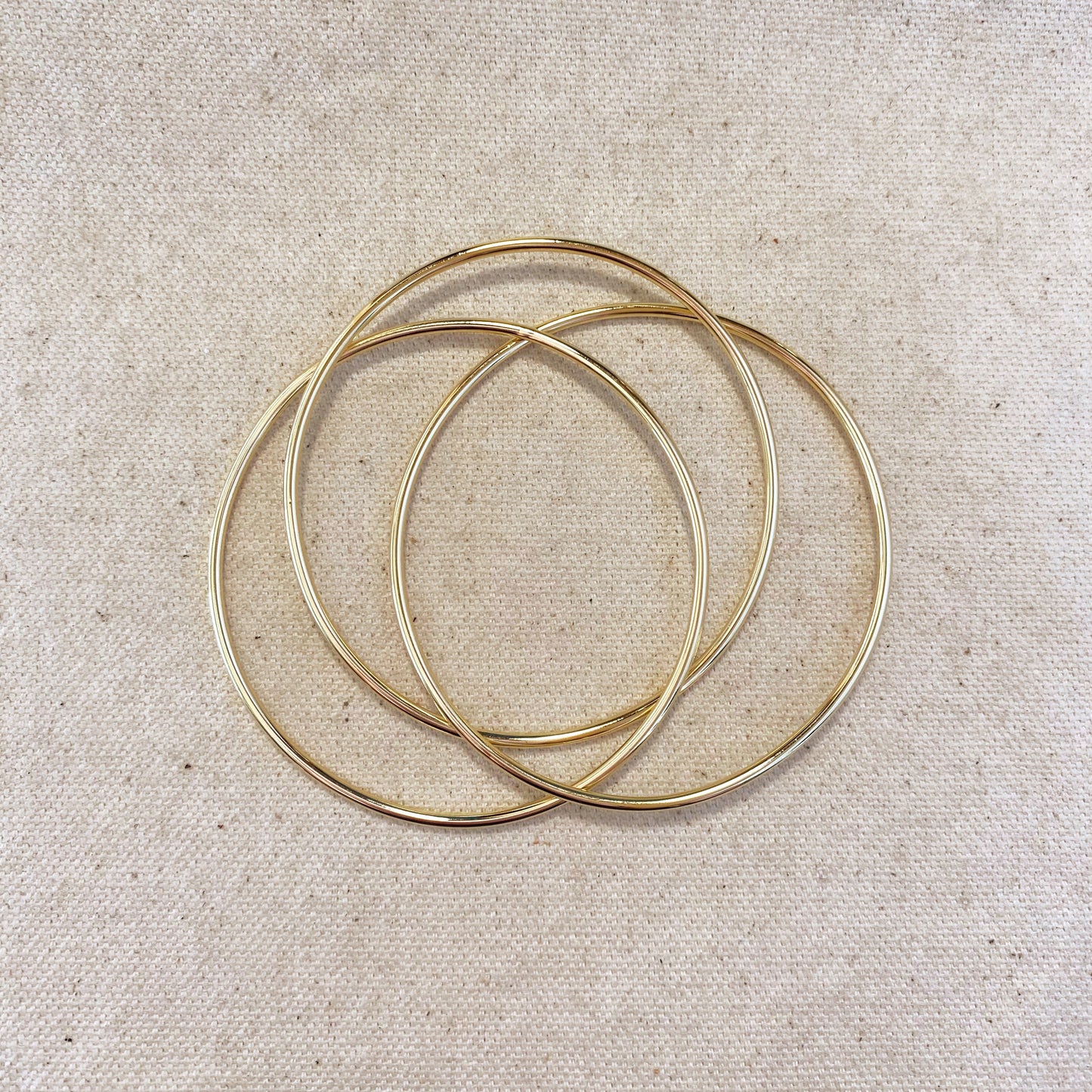 Triple Bangle Bracelet - Layered Stackable Gold Bracelets for Women
