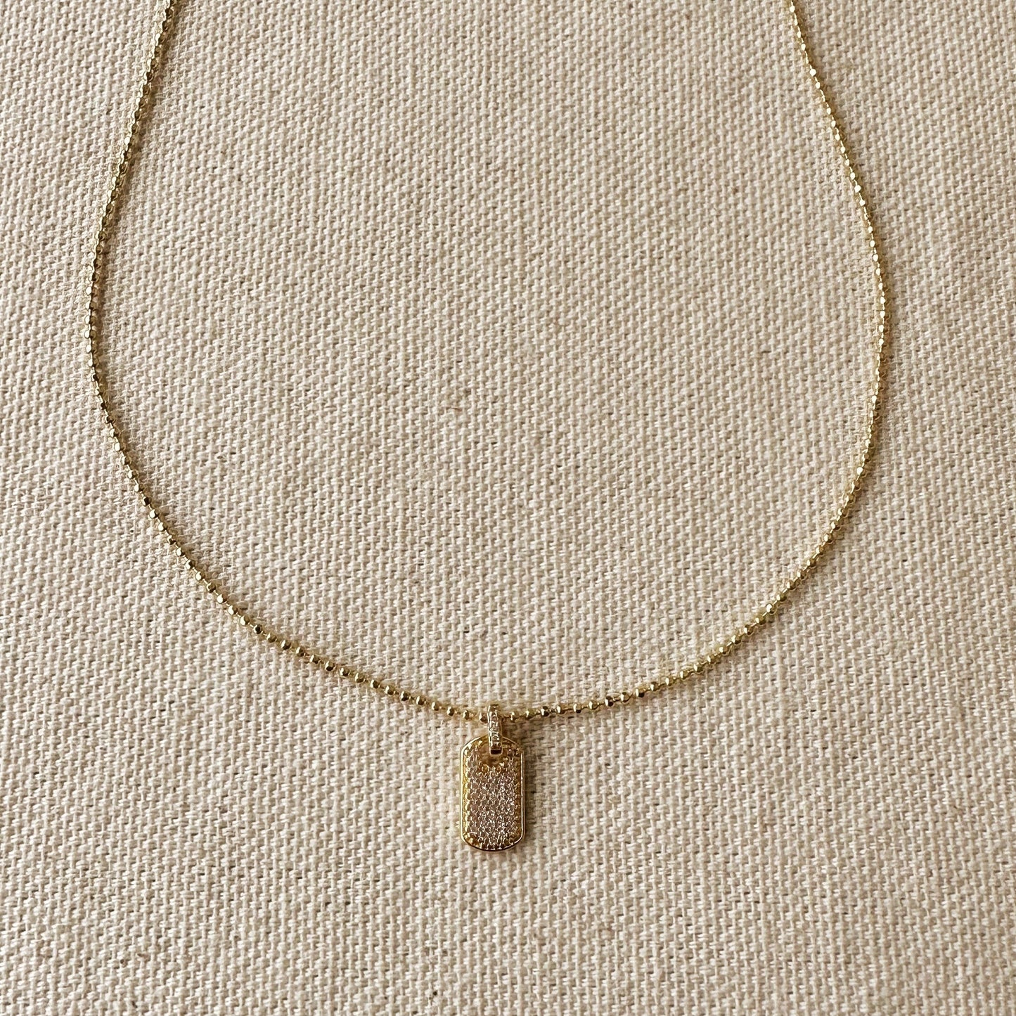 Mini Dog Tag Necklace - Dainty Personalized Pendant for Women