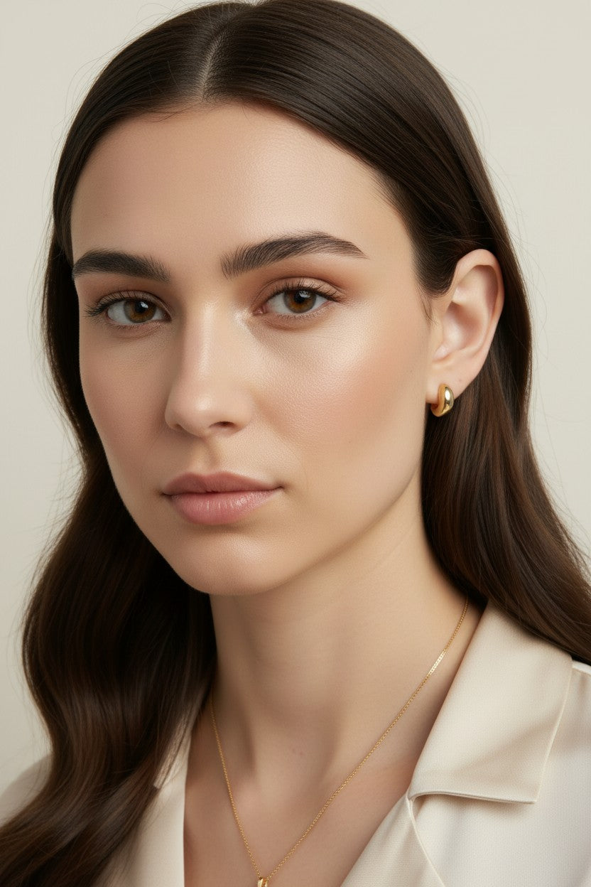 Curved Stud Earrings for Women - Modern Minimalist Arc Studs