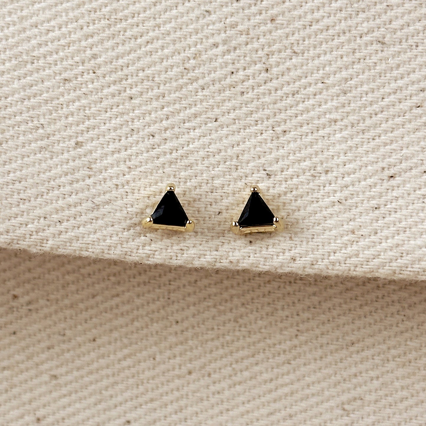 Colored 5mm CZ Triangle Stud