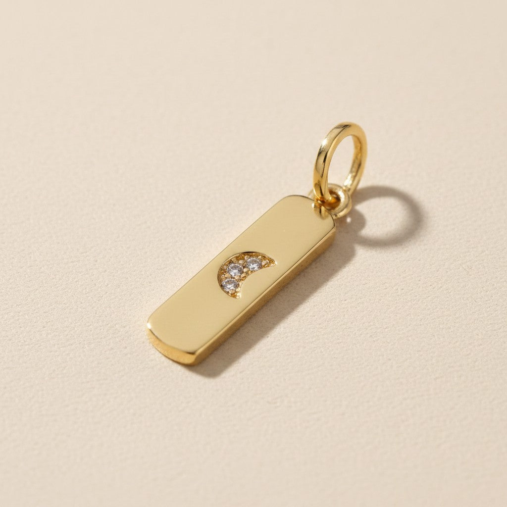 18k Gold Filled Moon Bar Charm