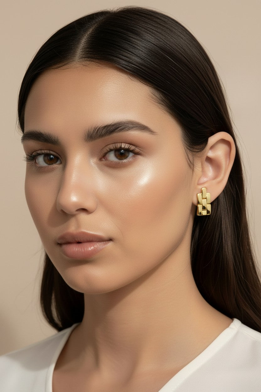 18k Gold Filled Watch Band Drop Earrings — Architectural Luxury, Effortlessly Worn