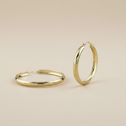 Large Hoop Earrings for Women - 50mm Classic Statement Hoops | Lightweight Hollow Design