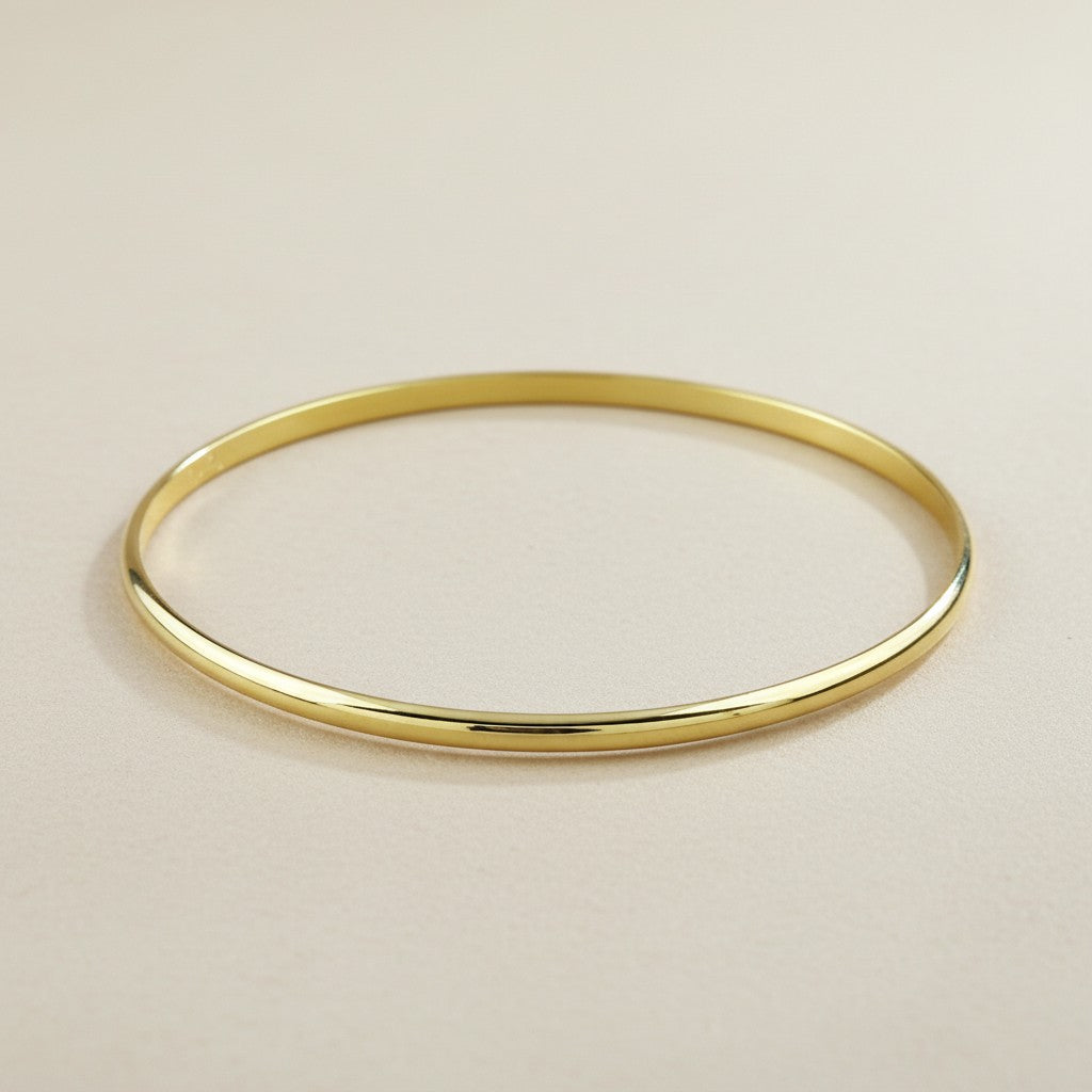 Classic Bangle Bracelet - Smooth Polished 1.8mm Wide Band for Women