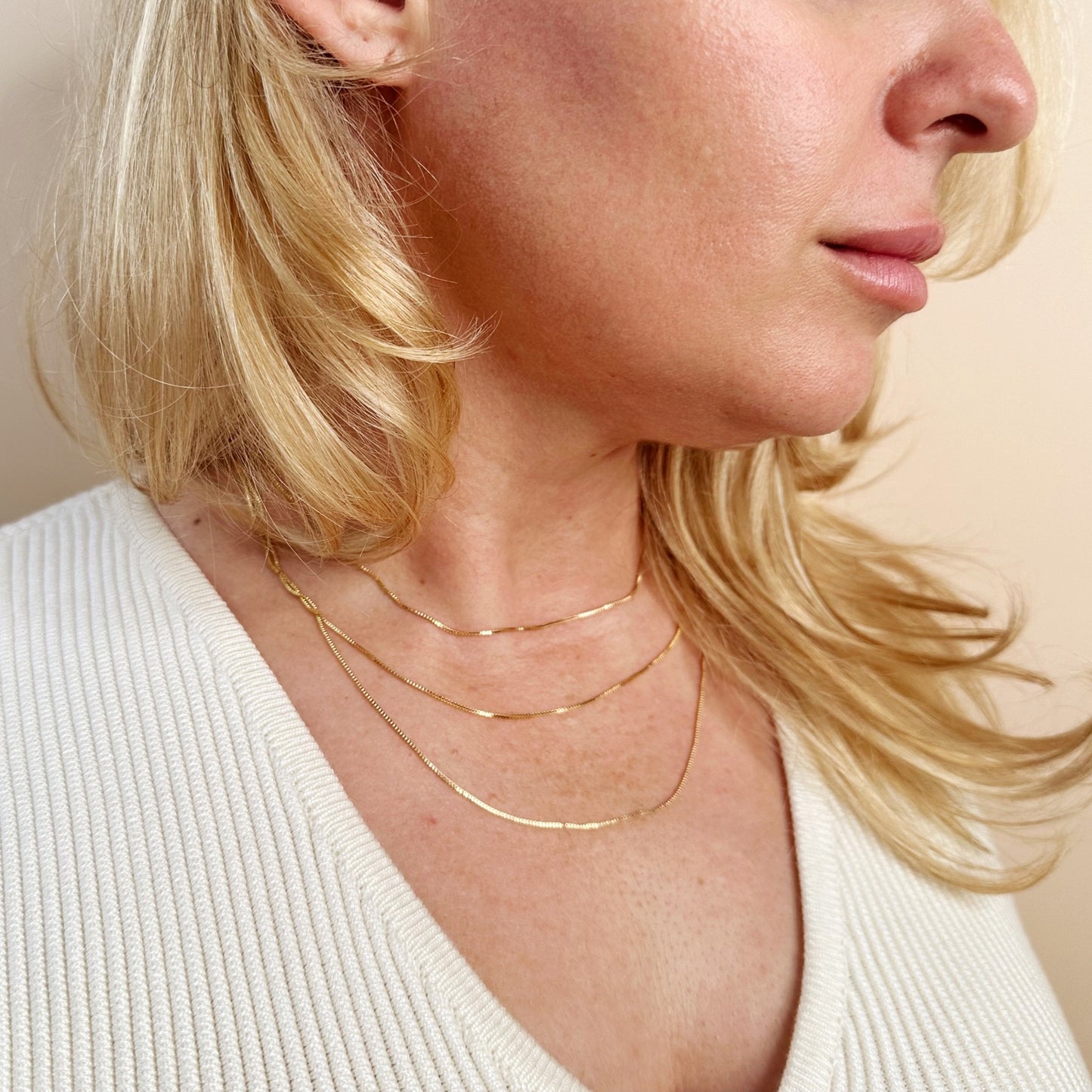 Delicate Box Chain Necklace for Women - Ultra Thin Layering Chain | Premium Brazilian Jewelry