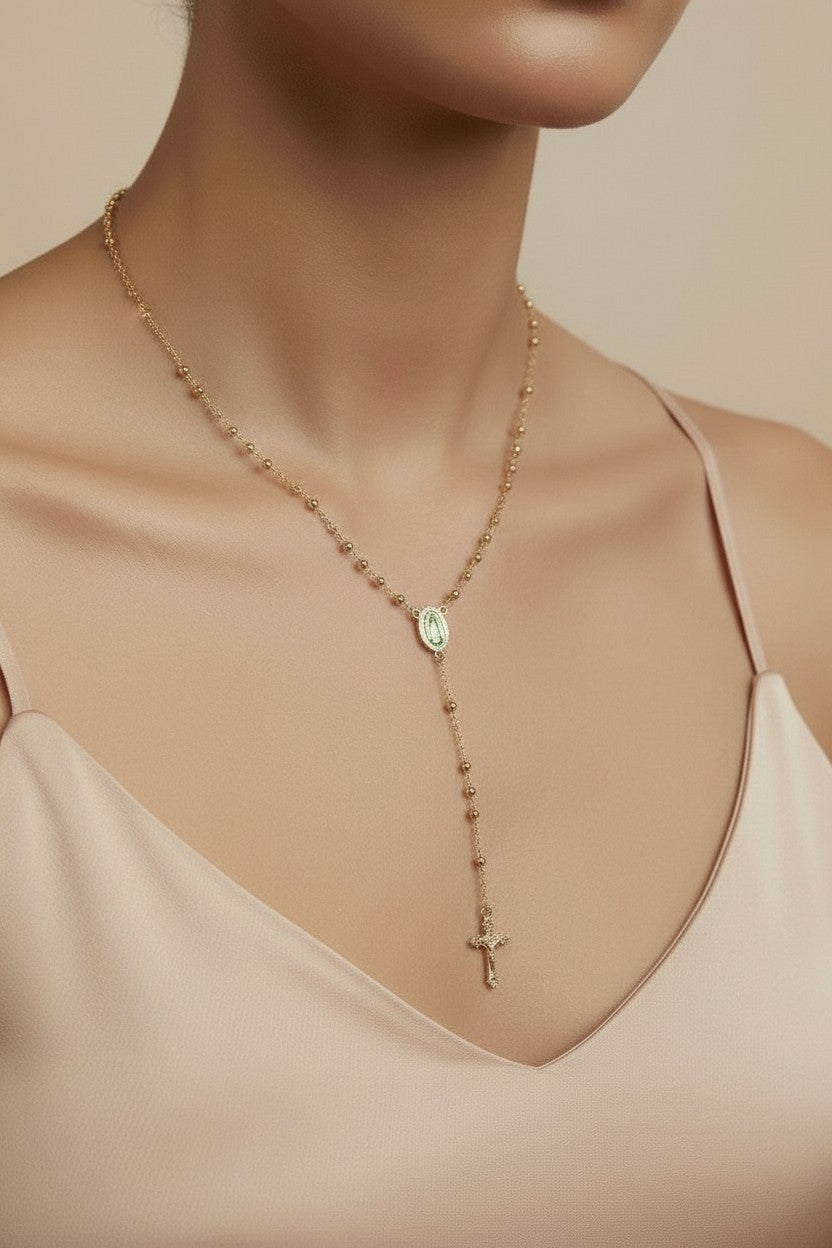 Rosary Necklace - Traditional Catholic Prayer Jewelry for Women