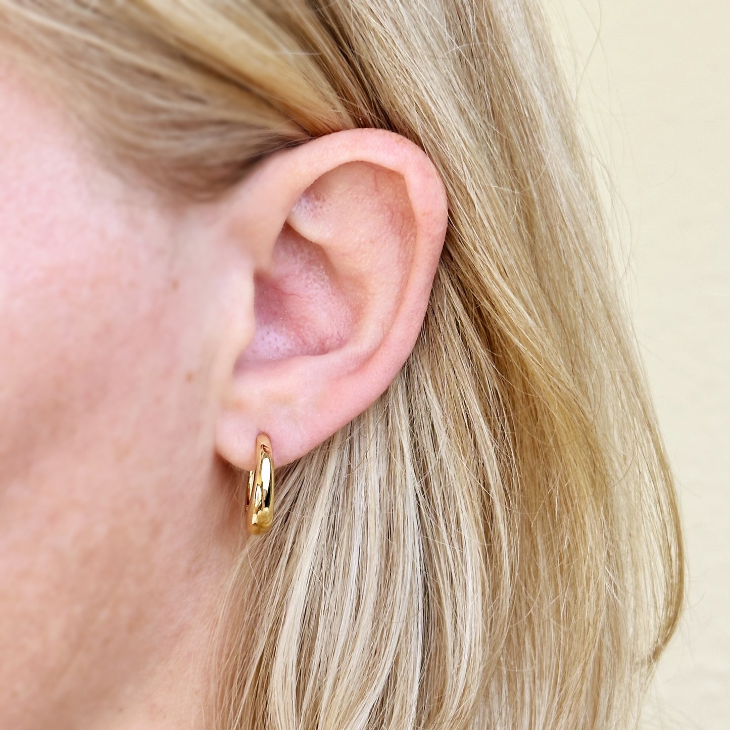 18K Gold Filled Clicker Hoop Earrings - Small Huggie Hoops for Women