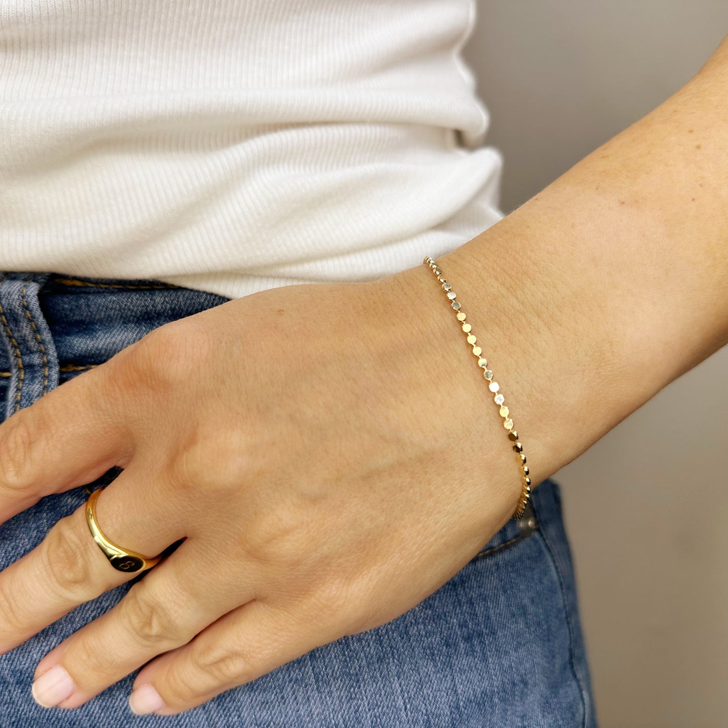 Delicate Dot Ball Bracelet - Minimalist Jewelry for Women