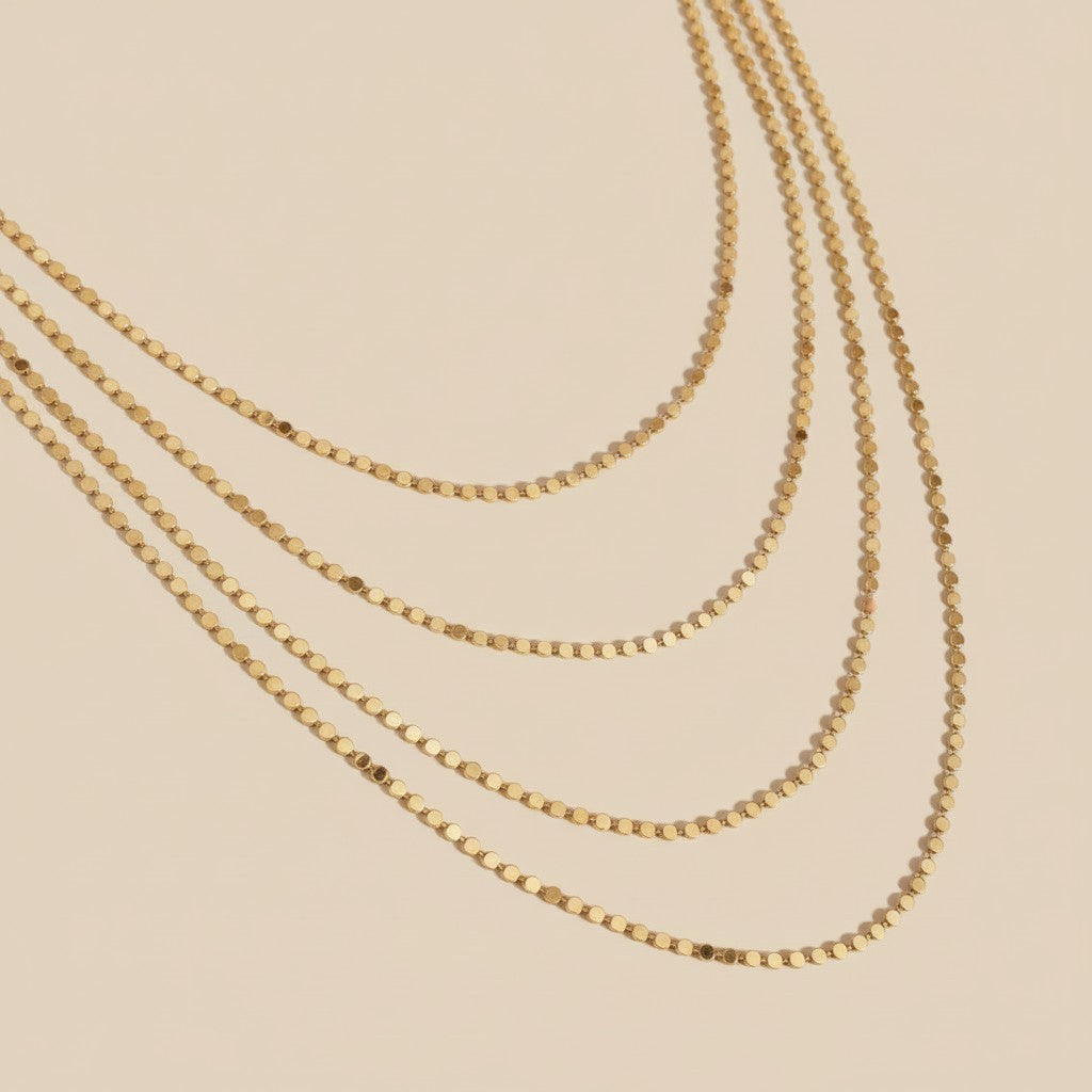 Chain Necklace for Women - Flat Ball Chain | Layering Jewelry