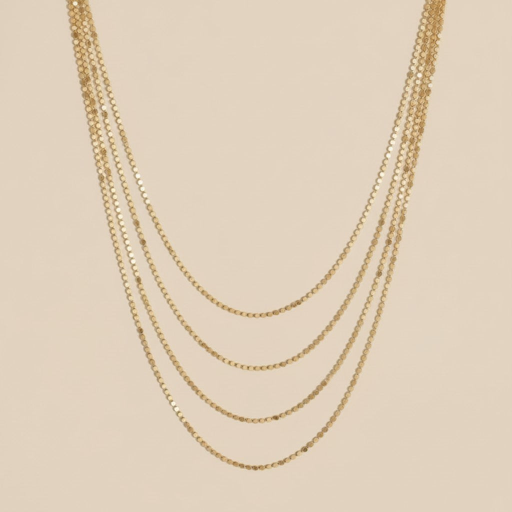 Chain Necklace for Women - Flat Ball Chain | Layering Jewelry