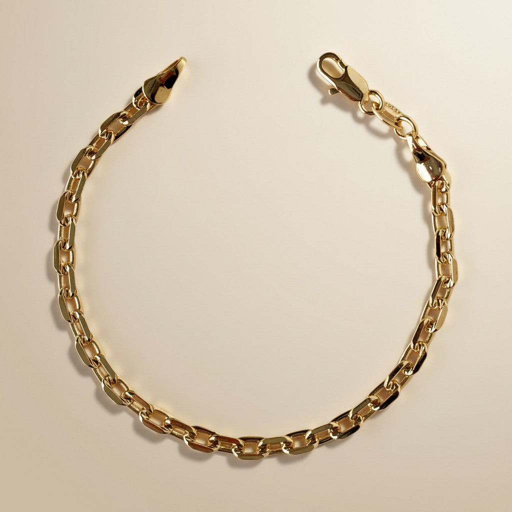 ⚓ 18k Gold Filled Diamond-Cut Anchor Chain Bracelet — Maritime Boldness. Faceted Brilliance. The Wrist Elevated.