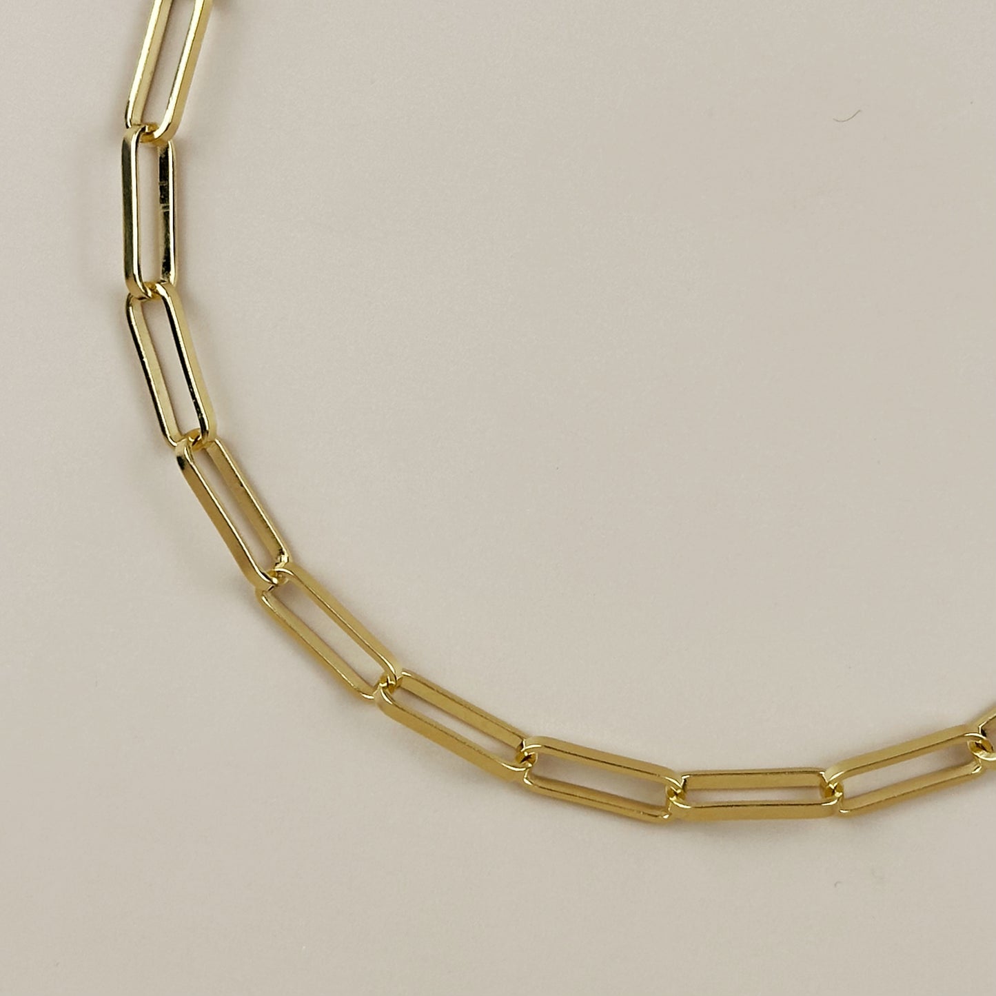 Paperclip Chain Necklace with Carabiner Clasp - Charm Ready Chain