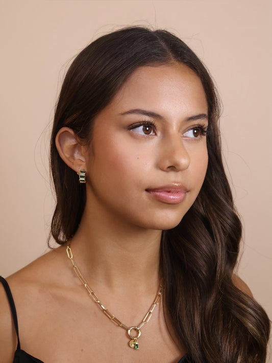 Paperclip Chain Necklace with Carabiner Clasp - Charm Ready Chain