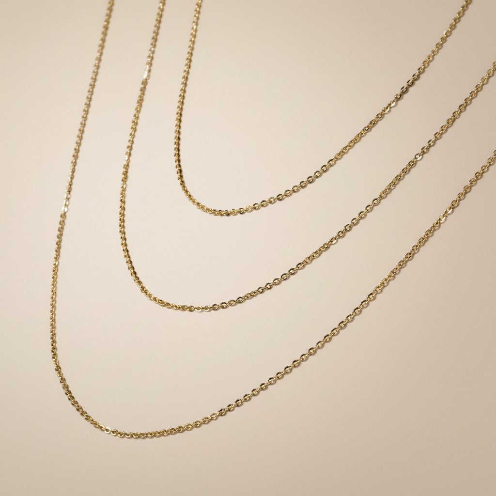 Cable Chain Necklace - Classic 1.45mm Chain for Women