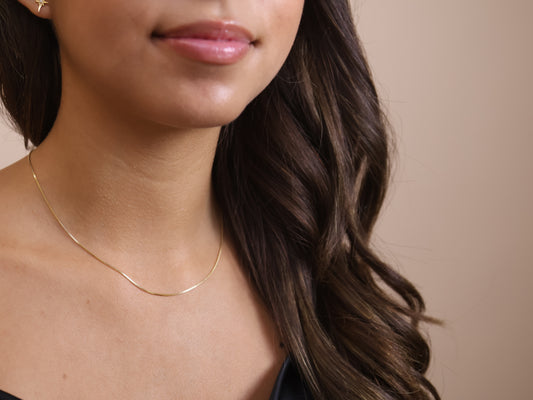 Diamond Cut Box Chain Necklace - Adjustable Length for Women