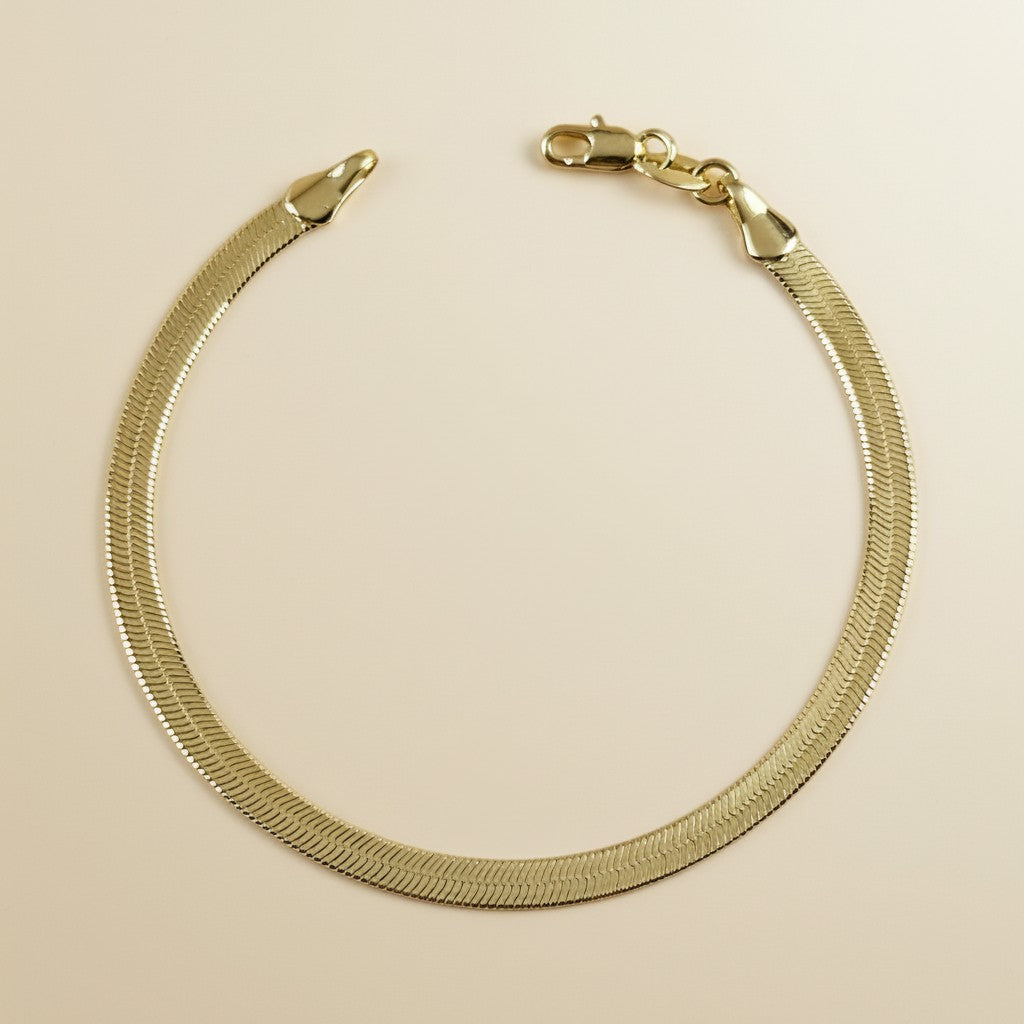 Herringbone Bracelet for Women - 4mm Thick Chain Jewelry