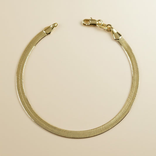 Herringbone Bracelet for Women - 4mm Thick Chain Jewelry