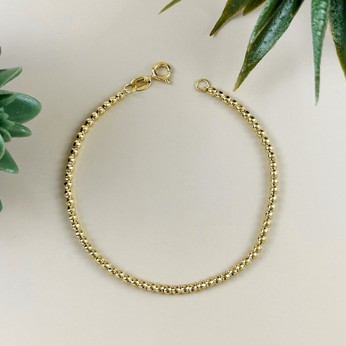 Beaded Bracelet for Women - 2.5mm Ball Bead Chain Bracelet