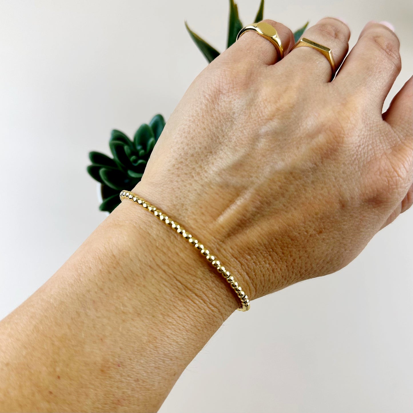 Beaded Bracelet for Women - 2.5mm Ball Bead Chain Bracelet