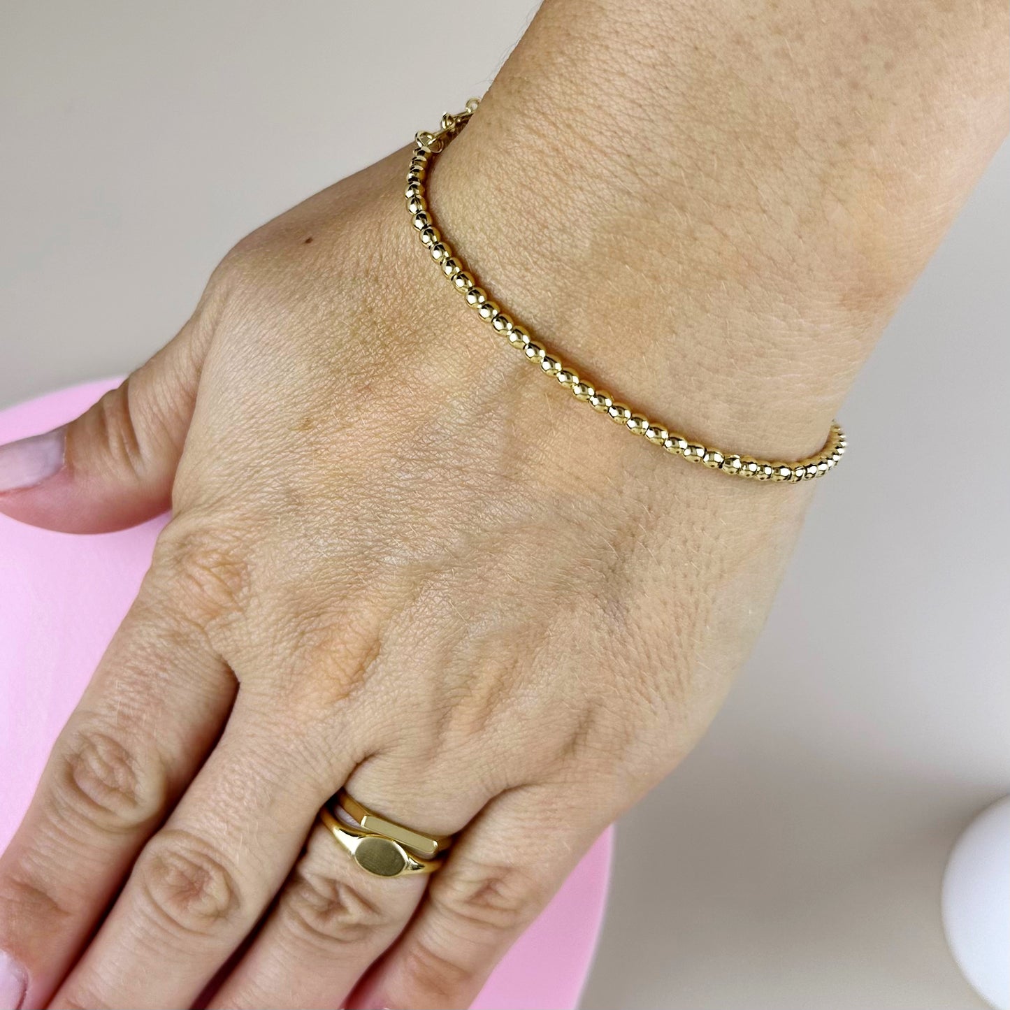 Beaded Bracelet for Women - 2.5mm Ball Bead Chain Bracelet