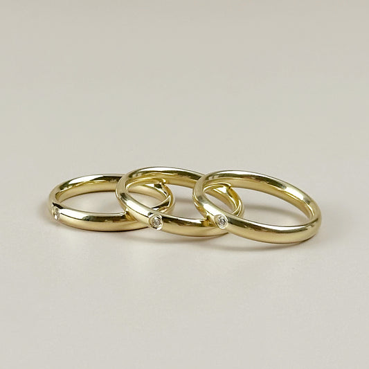 18K Gold Filled CZ Ring - AAAAA Cubic Zirconia Band Ring for Women
