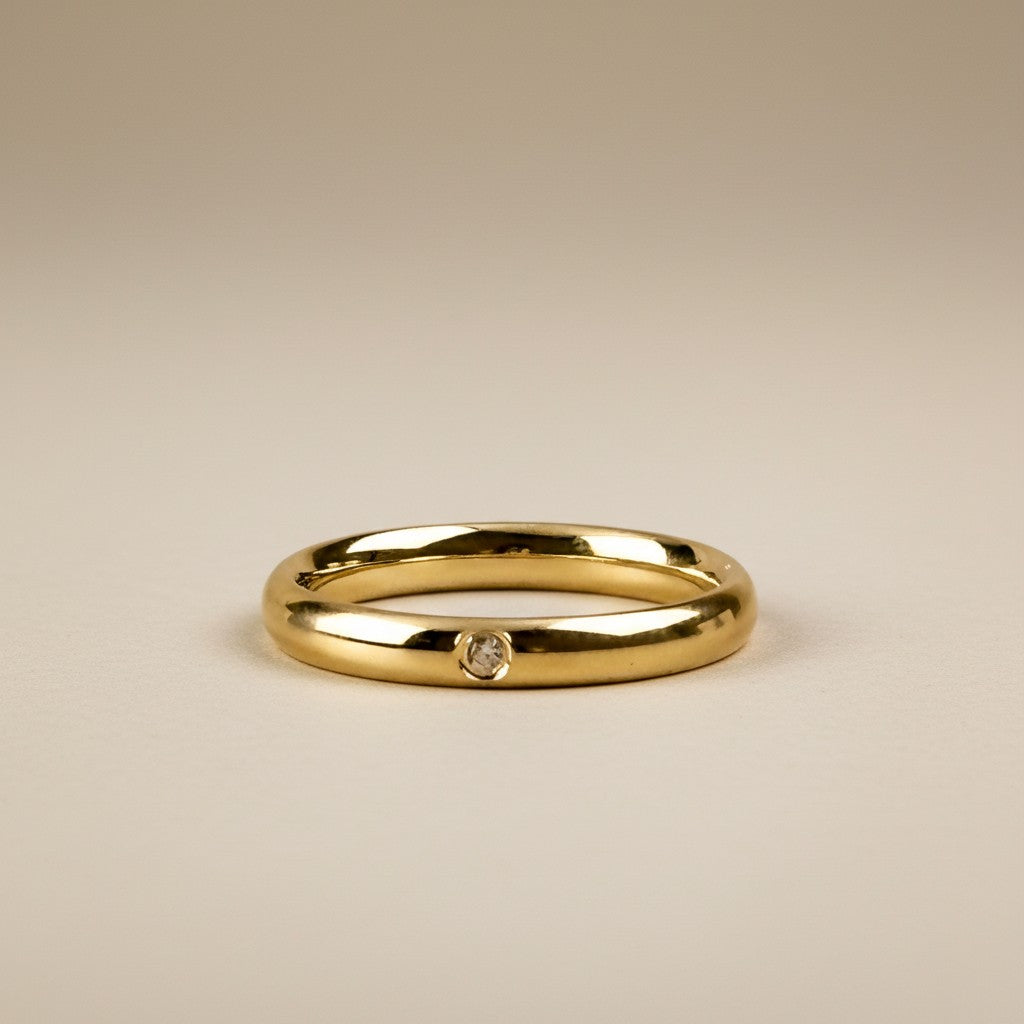 18K Gold Filled CZ Ring - AAAAA Cubic Zirconia Band Ring for Women