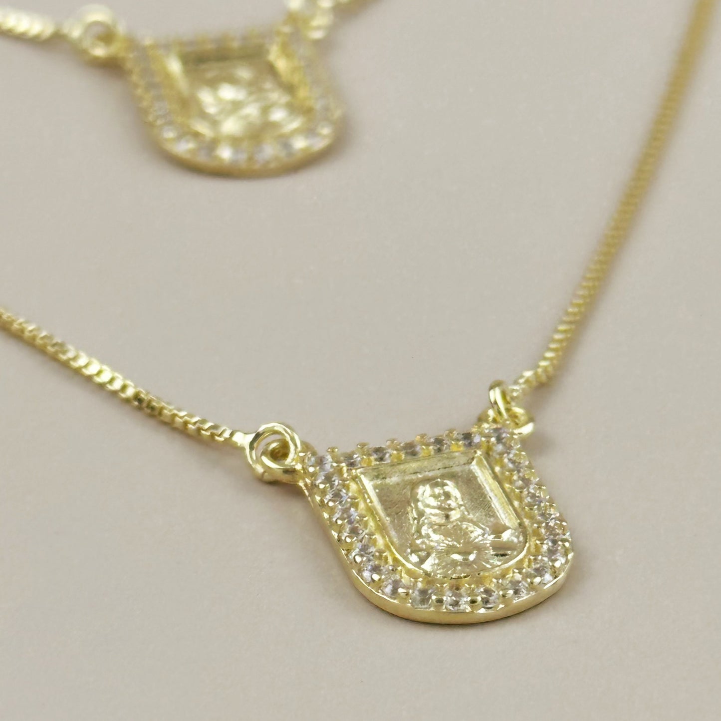 Scapular Necklace for Women - Sacred Heart &amp; Virgin Mary Religious Jewelry