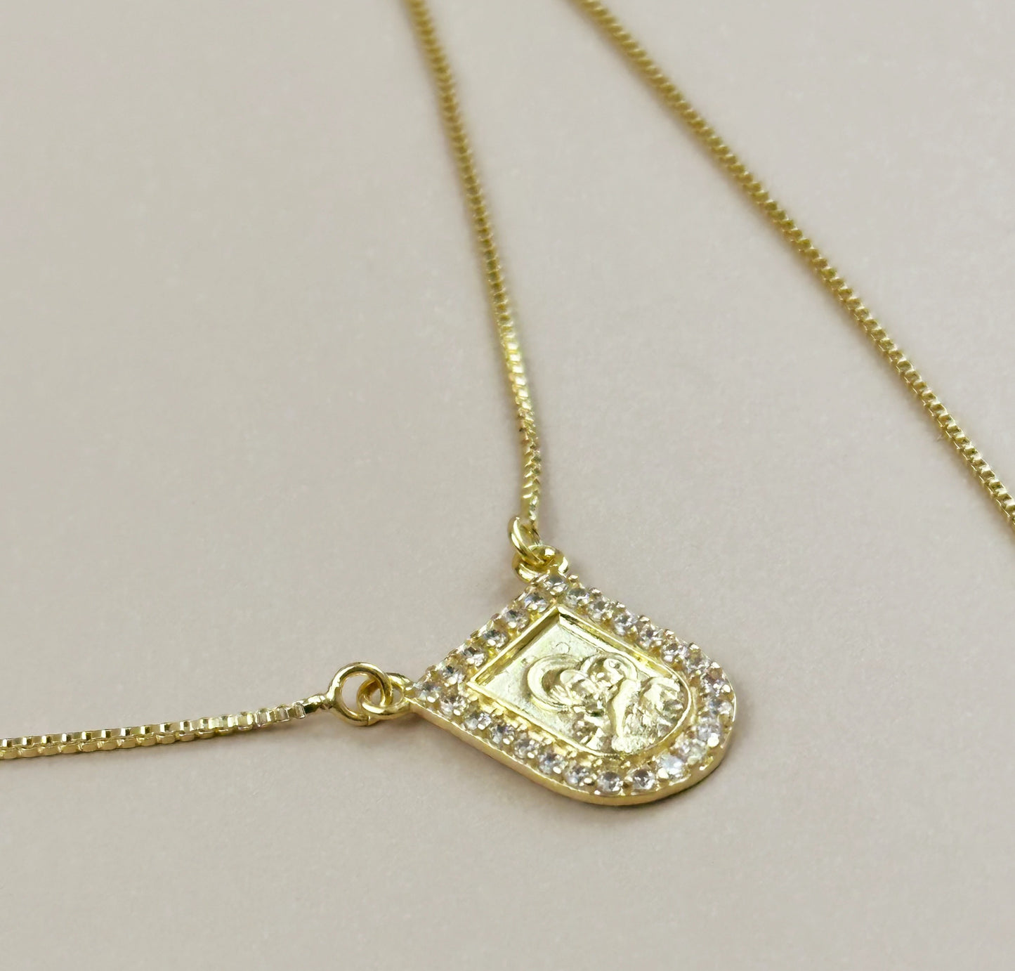 Scapular Necklace for Women - Sacred Heart &amp; Virgin Mary Religious Jewelry