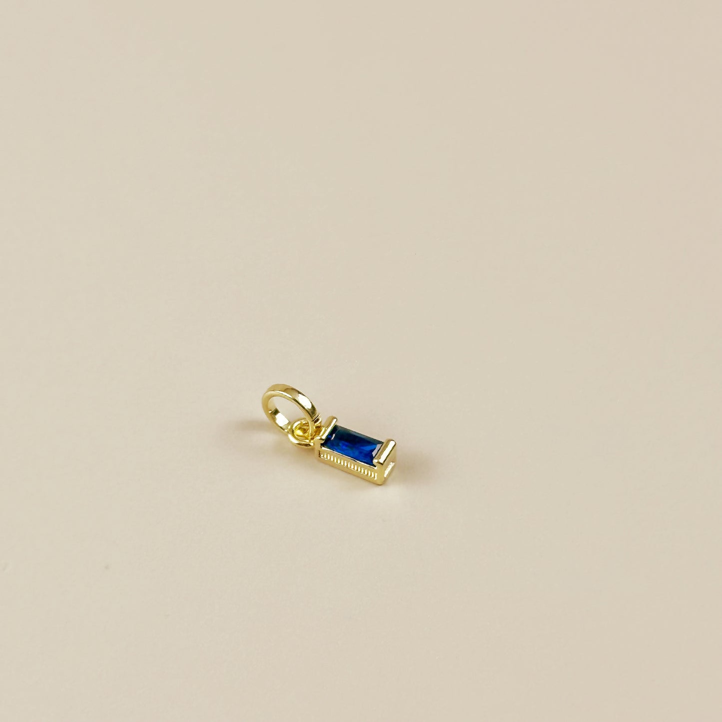 Birthstone Pendant - Baguette CZ Charm for Necklaces