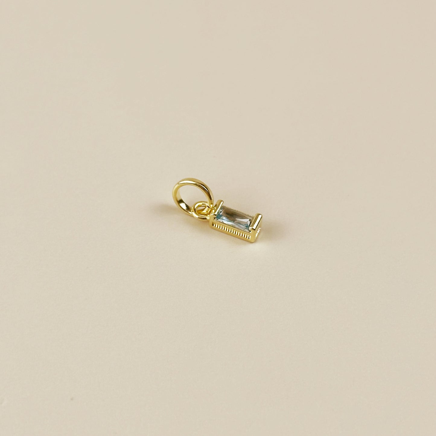 Birthstone Pendant - Baguette CZ Charm for Necklaces