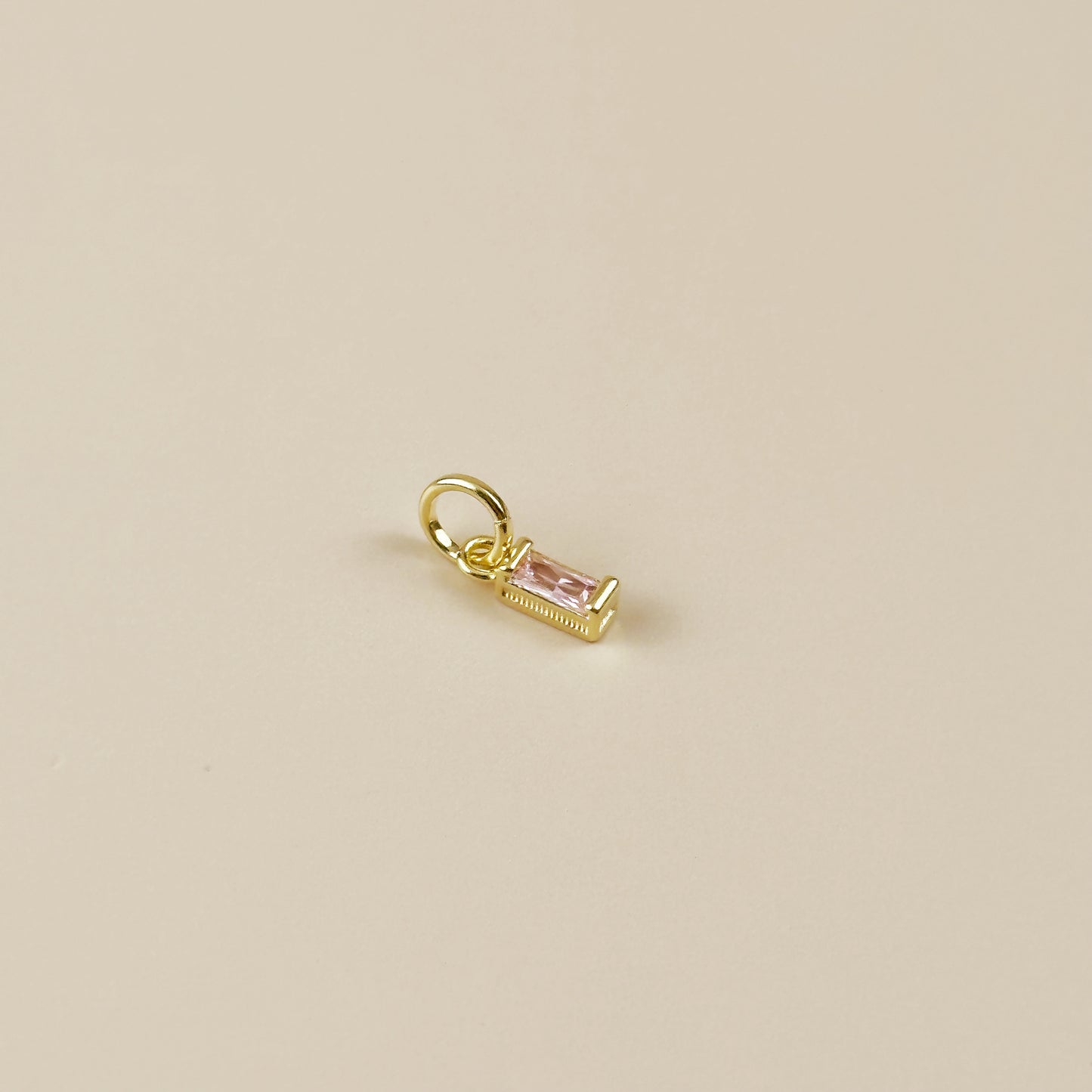 Birthstone Pendant - Baguette CZ Charm for Necklaces