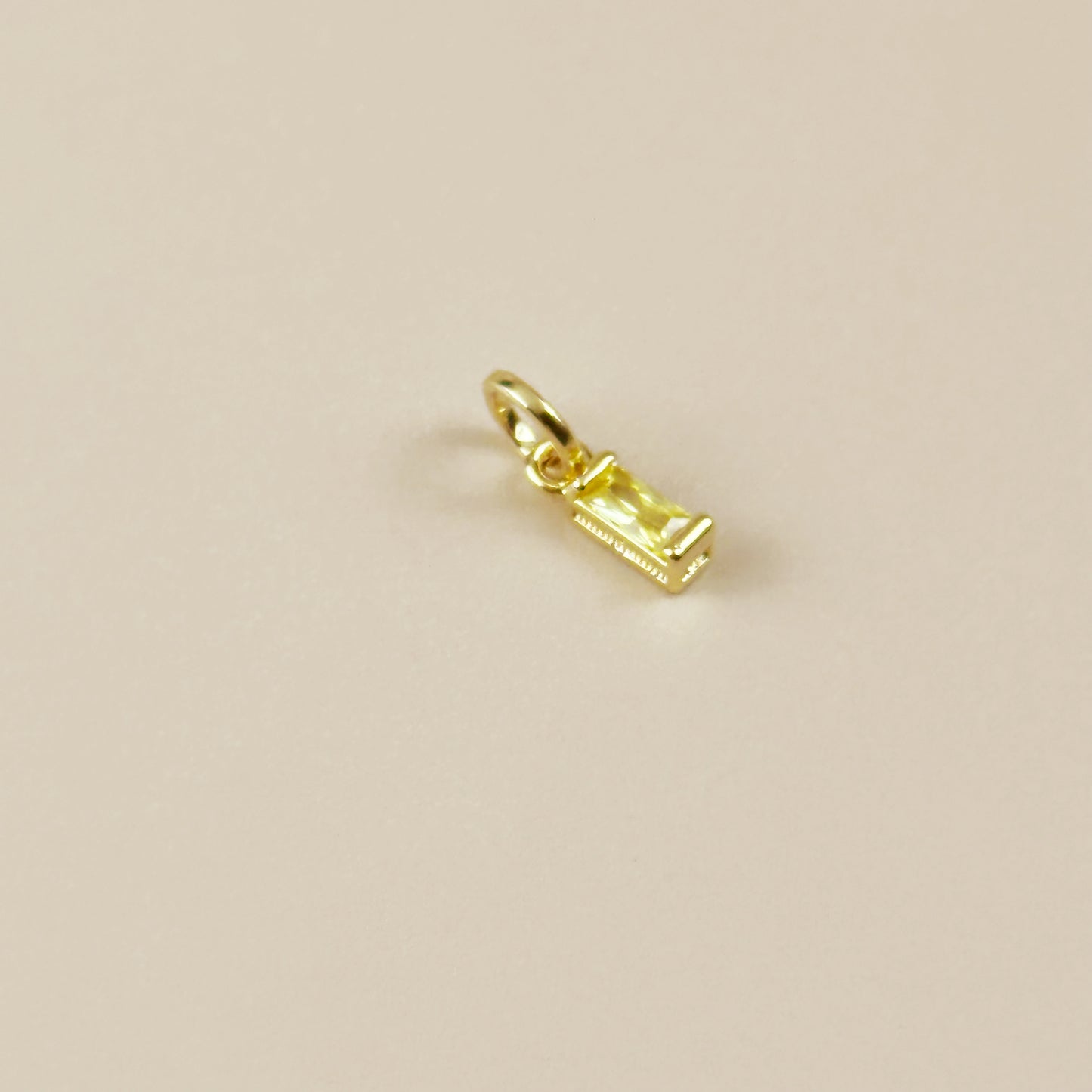 Birthstone Pendant - Baguette CZ Charm for Necklaces