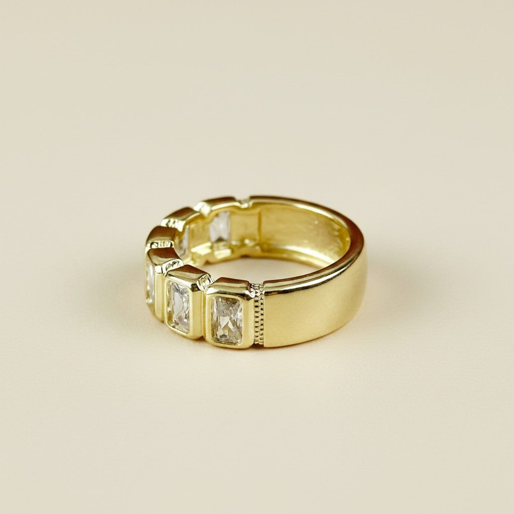 18k Gold Filled Thin Line CZ Ring | Stackable Minimalist Sparkle