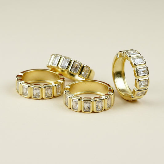 18k Gold Filled Thin Line CZ Ring | Stackable Minimalist Sparkle