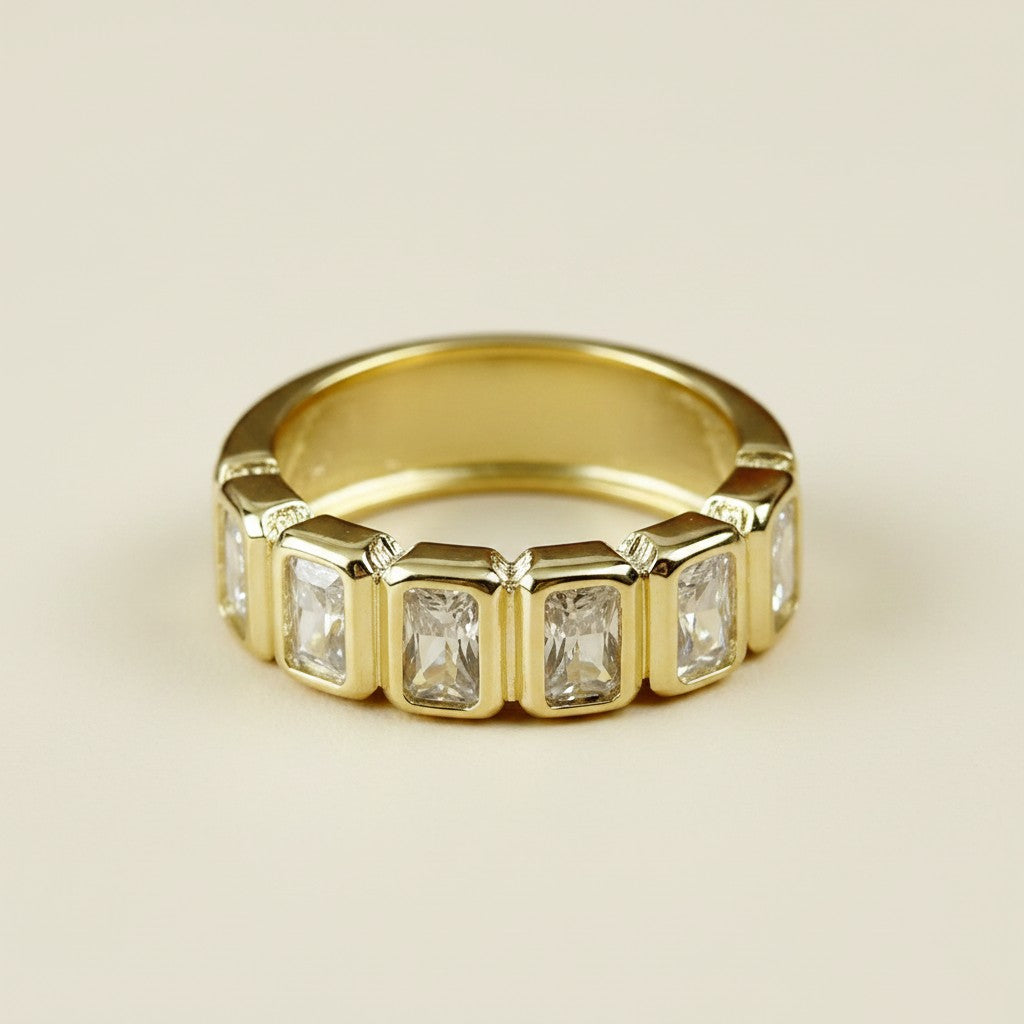 18k Gold Filled Thin Line CZ Ring | Stackable Minimalist Sparkle