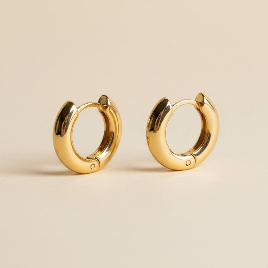 Small Clicker Hoop Earrings - 15mm Everyday Hoops for Women