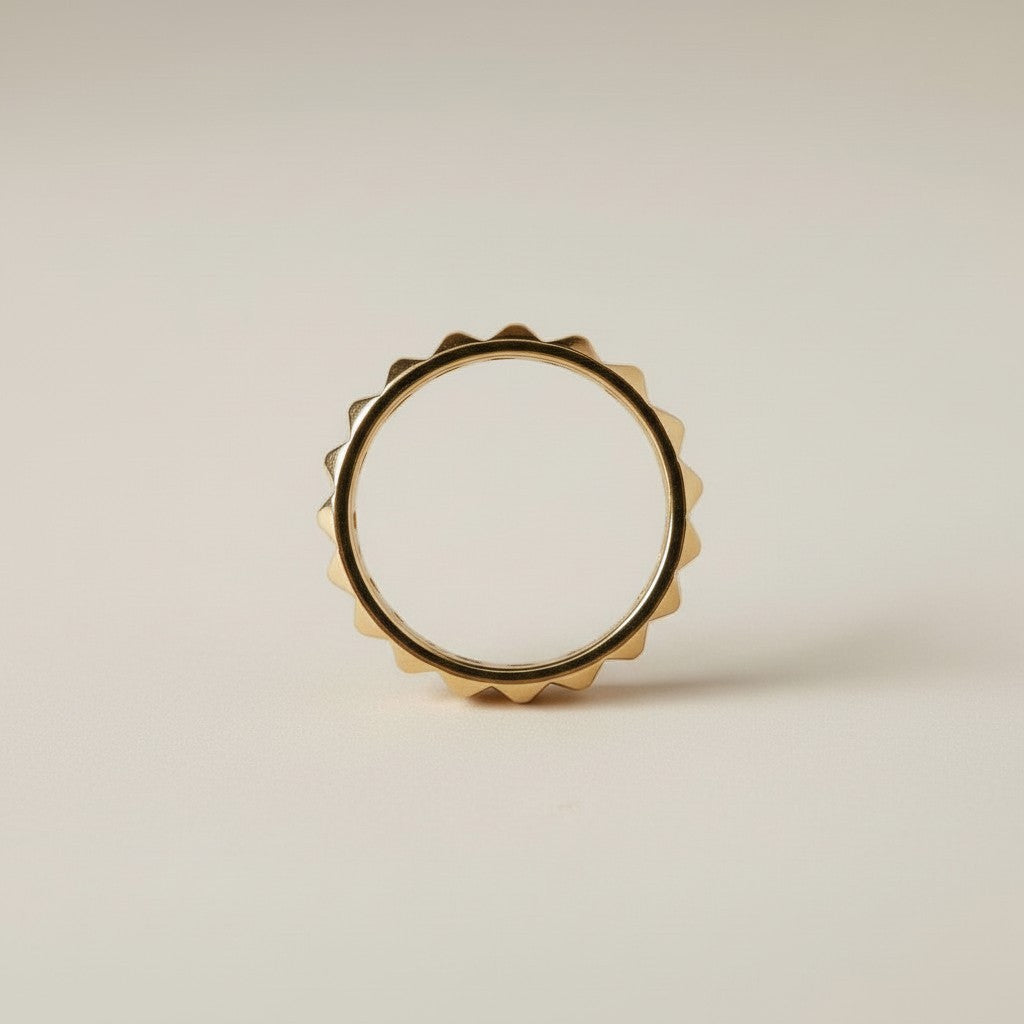 Spiked Band Ring for Women - Minimalist Stackable Ring