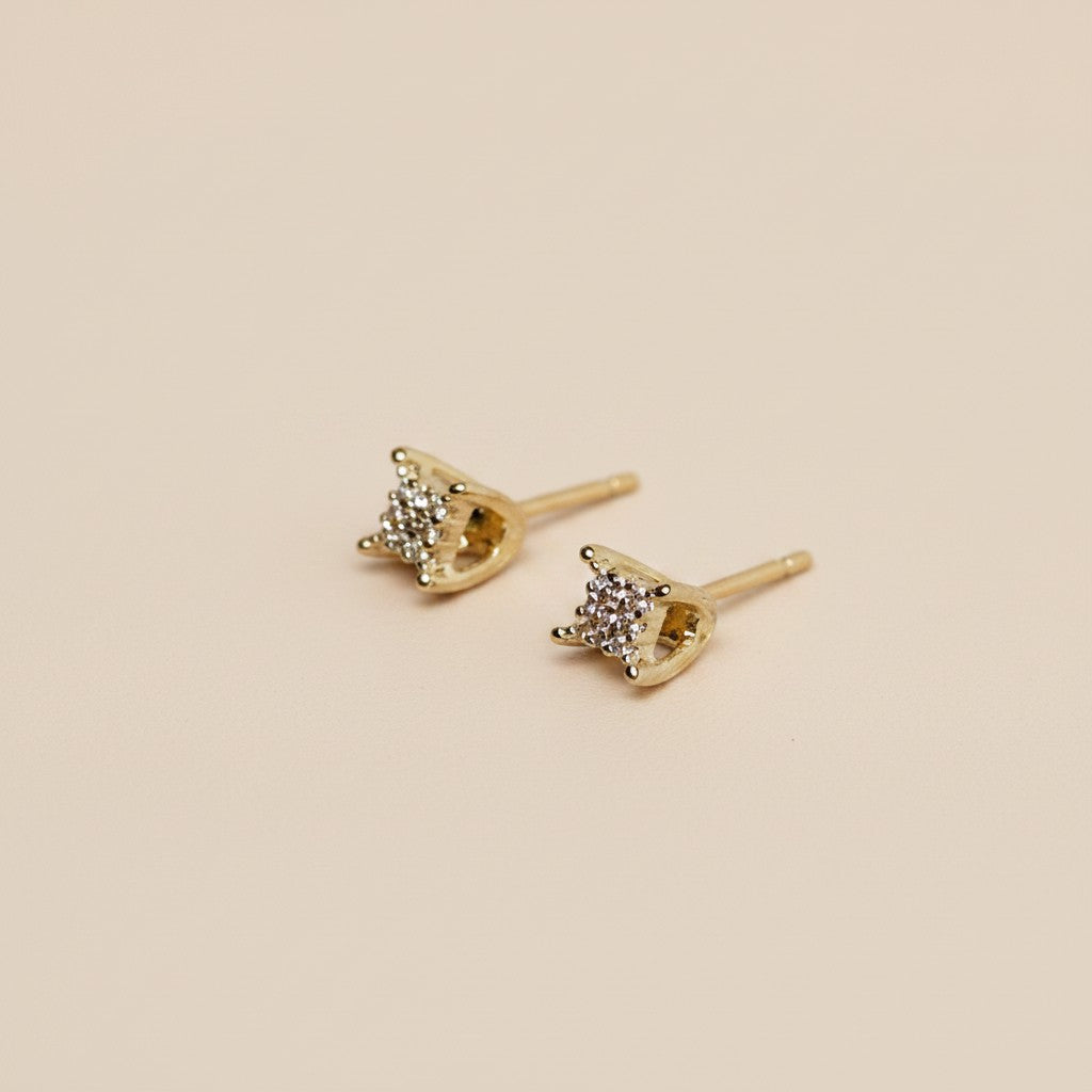 ✨ 18k Gold Filled Mini Pavé CZ Square Stud Earrings — Small. Square. Fully Sparkling.